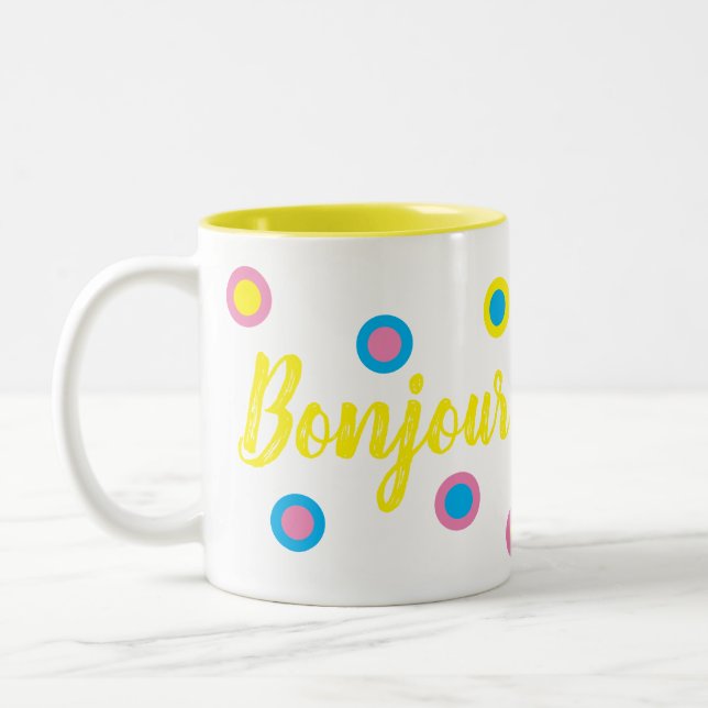 Caneca De Café Em Dois Tons Tasse 2 Couleurs Bonjour (Esquerda)