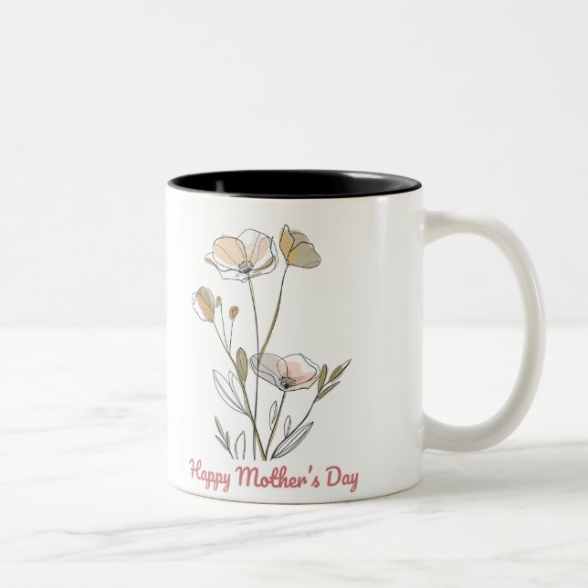Caneca De Café Em Dois Tons Tasse 2 Couleurs Happy Mother's Day (Direita)