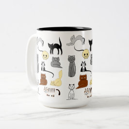 Caneca De Café Em Dois Tons Tasse avec chats