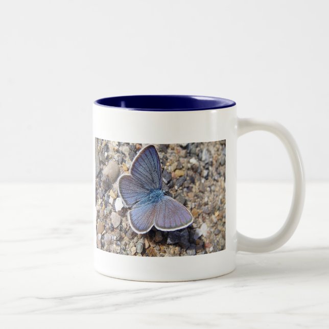 Caneca De Café Em Dois Tons Tasse blauer Schmetterling (Direita)
