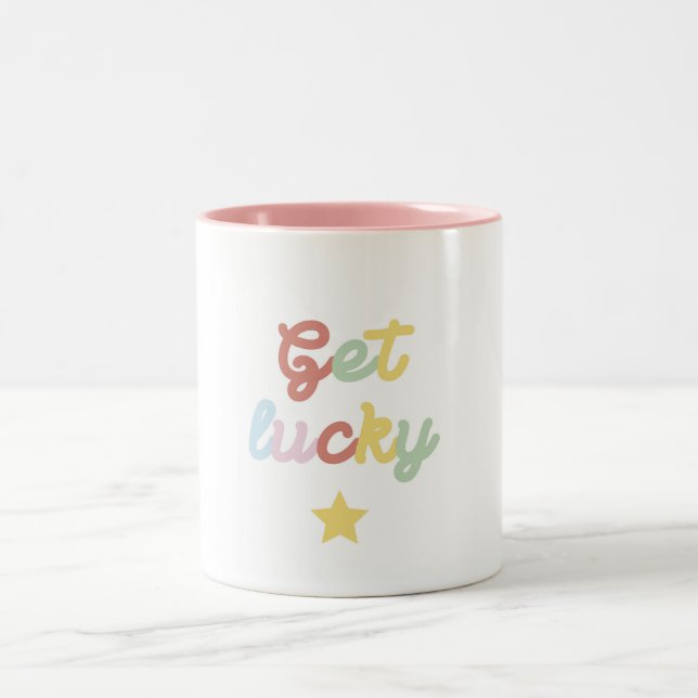 Caneca De Café Em Dois Tons Tasse Get lucky mit Stern (Centro)