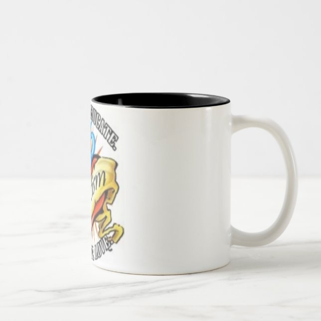 Caneca De Café Em Dois Tons tatoo do coração do autismo (Direita)