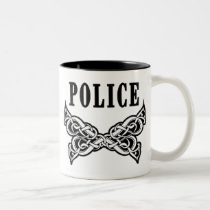 Caneca De Café Em Dois Tons Tatuagem da polícia