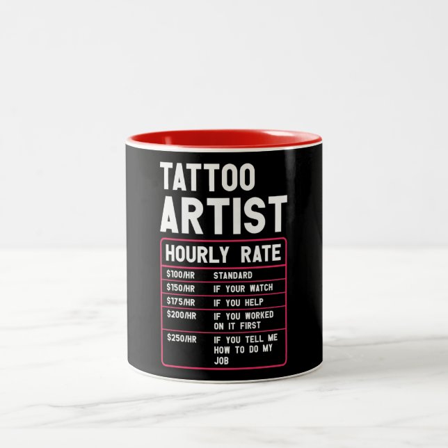 Caneca De Café Em Dois Tons Tatuagem Engraçada Taxa Horária (Centro)