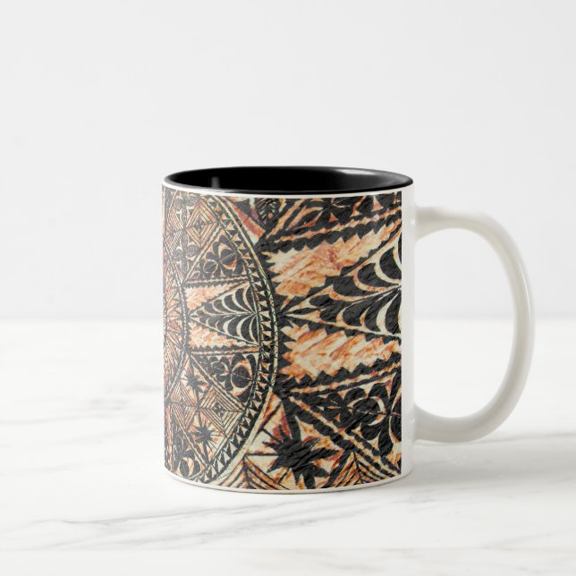Caneca De Café Em Dois Tons Tatuagem primitiva havaiana Kapa Tapa (Direita)