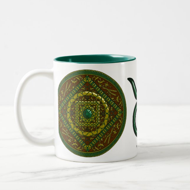 Caneca De Café Em Dois Tons Taurus Mandala Mug (Esquerda)