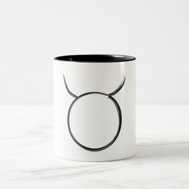 Caneca De Café Em Dois Tons Taurus, Sinal Bodíaco - Astrologia Mínima (Centro)