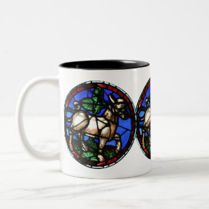 Caneca De Café Em Dois Tons Taurus Zodiac StainGlass Notre-Dame de Paris Mg