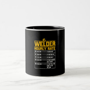 Caneca De Café Em Dois Tons Taxa Horária Cujo Soldador Engraçado é Engraça