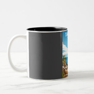 Caneca De Café Em Dois Tons Tayrona National Park Serenity - Coastal Beauty Tr