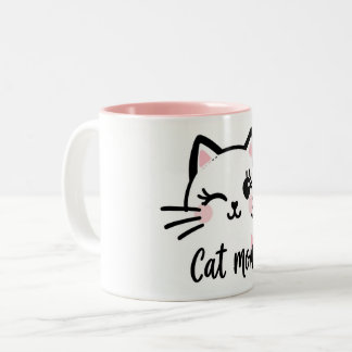 Caneca De Café Em Dois Tons Taza Cat Mom