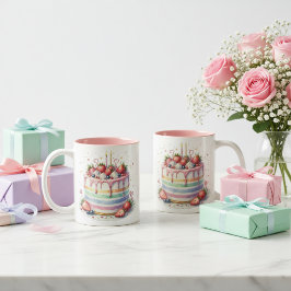 Caneca De Café Em Dois Tons Taza de cumpleaños 