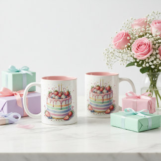 Caneca De Café Em Dois Tons Taza de cumpleaños