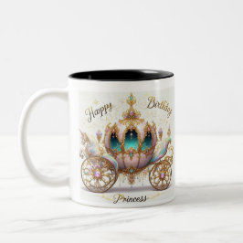 Caneca De Café Em Dois Tons Taza de Cumpleaños. Princess