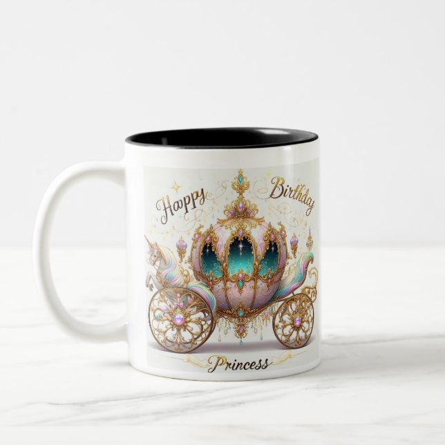 Caneca De Café Em Dois Tons Taza de Cumpleaños. Princess  (Esquerda)