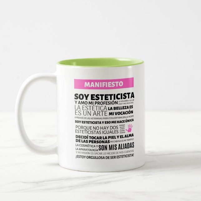 Caneca De Café Em Dois Tons Taza Esteticista (Esquerda)