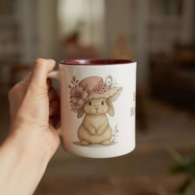Caneca De Café Em Dois Tons Taza Happy Easter para café (Criador carregado)