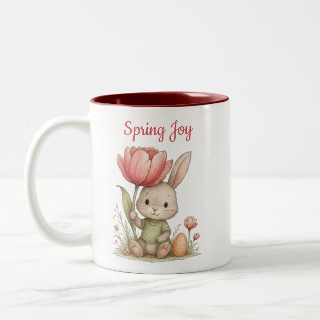 Caneca De Café Em Dois Tons Taza Happy Easter para café (Esquerda)