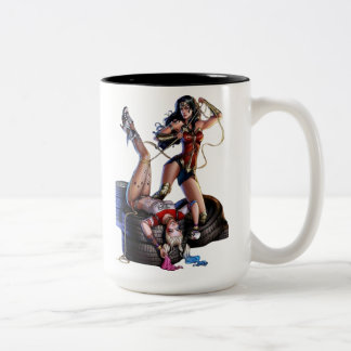 CANECA DE CAFÉ EM DOIS TONS TAZA HARLEY QUINN Y MUJER MARAVILLA