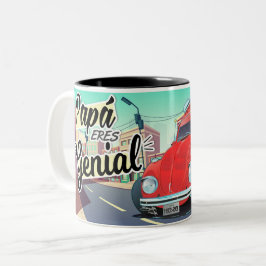 Caneca De Café Em Dois Tons Taza Papá Eres Genial Vocho –