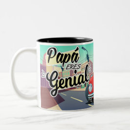 Caneca De Café Em Dois Tons Taza Papá Eres Genial Vocho –