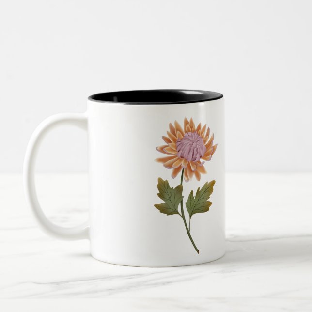 Caneca De Café Em Dois Tons Taza personalizada con bonita flor romantica (Esquerda)