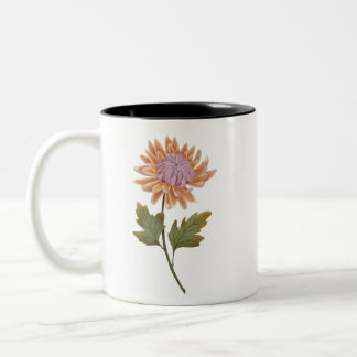 Caneca De Café Em Dois Tons Taza personalizada con bonita flor romantica