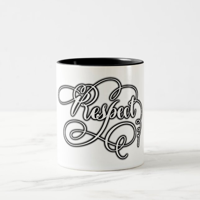 Caneca De Café Em Dois Tons Taza respect  (Centro)