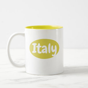 Caneca De Café Em Dois Tons Tazza Gialla Italia   Itália Mug