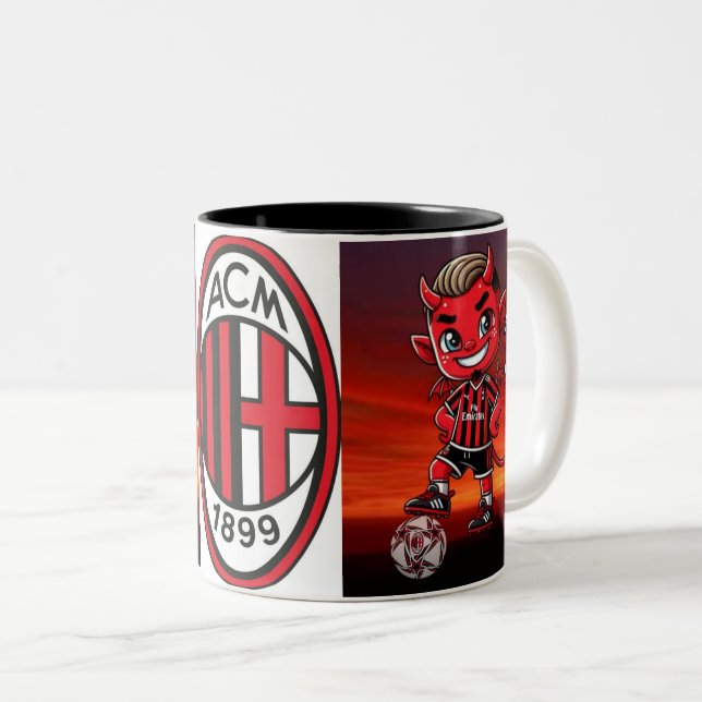 Caneca De Café Em Dois Tons Tazza Milan calcio (Frente Esquerda)