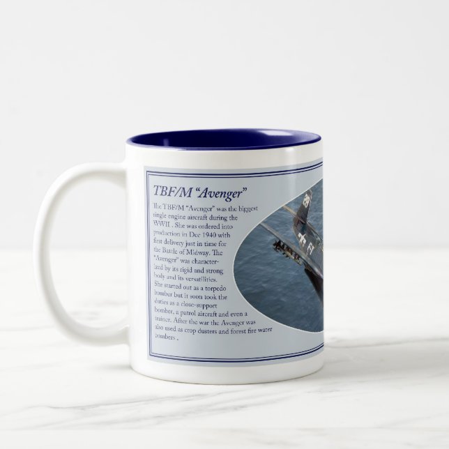 Caneca De Café Em Dois Tons TBF/M “Avenger” mug (Esquerda)