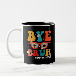 Caneca De Café Em Dois Tons Tchau Irmão Professor Feliz Último Dia de Escola V