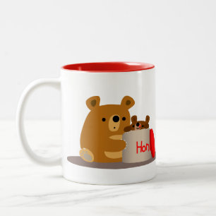 Caneca De Café Em Dois Tons Tchau Querida! Cartoon Bonito Ursinha