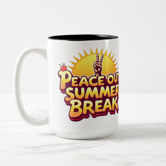 Caneca De Café Em Dois Tons Tchau Verão Férias Retro Sol Professor Café Mu