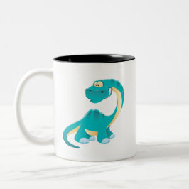Caneca De Café Em Dois Tons Tea Mug com Dino Verde