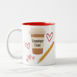 Caneca De Café Em Dois Tons Teacher Fuel Mug #2
