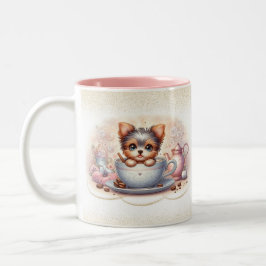 Caneca De Café Em Dois Tons Teacup Yorkie Coffee Lover
