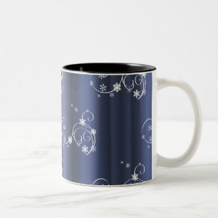 Caneca De Café Em Dois Tons Teal Metálico, Brancos, Natal