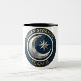 Caneca De Café Em Dois Tons Team B Lunar Strategy Emblem | Moon & Star Leaders