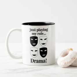 Caneca De Café Em Dois Tons Teatro de Máscara de Teatro Drama Engraçado