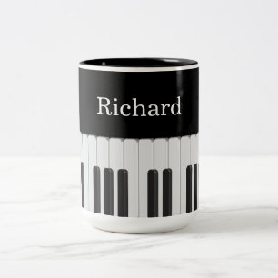 Caneca De Café Em Dois Tons Teclado de piano