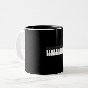 Caneca De Café Em Dois Tons Teclado Piano Clavier 24 Teclas