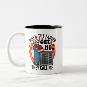 Caneca De Café Em Dois Tons Técnico de HVAC engraçado Engenheiro de ar condici