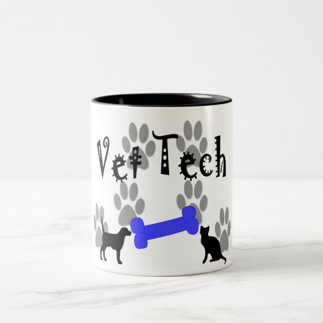 Caneca De Café Em Dois Tons TECNOLOGIA do veterinário com osso de cão (Centro)