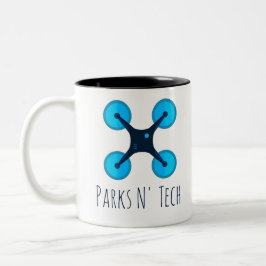 Caneca De Café Em Dois Tons Tecnologia Quadcopter 2 de N dos parques