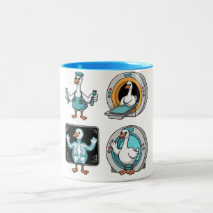Caneca De Café Em Dois Tons Tecnólogo Radiológico Pato Bobo, Raio-X Divertido
