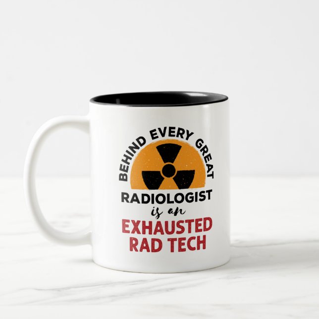 Caneca De Café Em Dois Tons Tecnólogo Radiológico Rad Tech Engraçado (Esquerda)