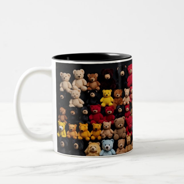 Caneca De Café Em Dois Tons Teddy Bear Knolling (Esquerda)