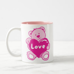 Caneca De Café Em Dois Tons Teddy Bear Love