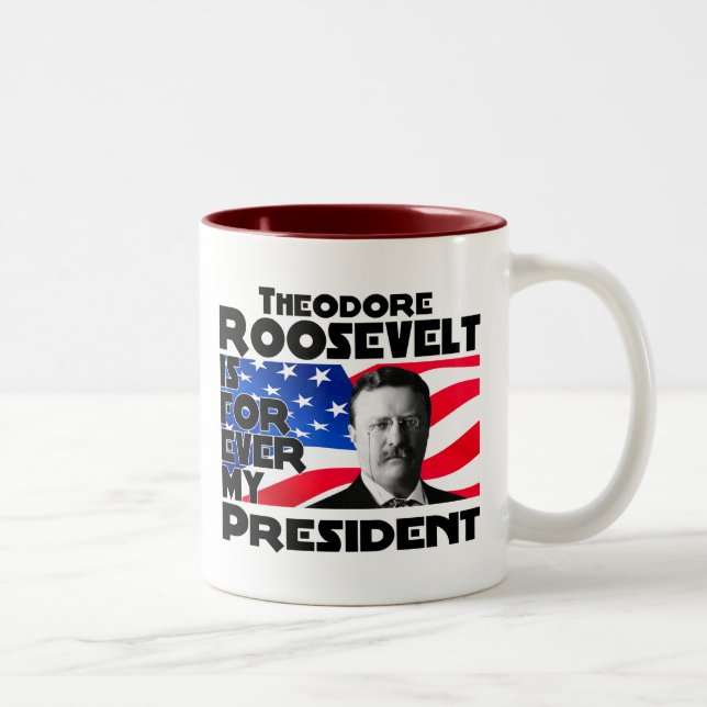 Caneca De Café Em Dois Tons Teddy Roosevelt para sempre (Direita)